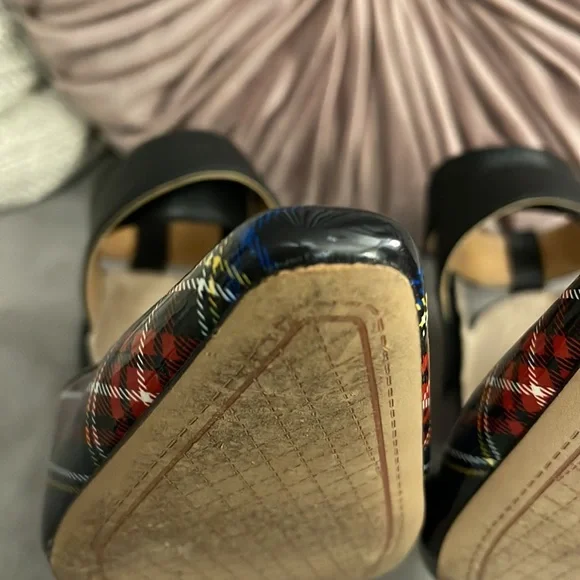 Jessica Simpson Cassiya Blue Plaid Ankle Strap Pumps - Picture 7 of 8